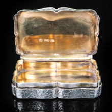 Load image into Gallery viewer, Antique Victorian Hand Engraved Solid Silver Snuff Box - Birmingham 1851 - Artisan Antiques