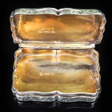 Load image into Gallery viewer, Antique Victorian Hand Engraved Solid Silver Snuff Box - Birmingham 1851 - Artisan Antiques