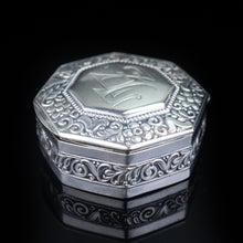 Load image into Gallery viewer, Antique Octagonal German Silver Snuff Box c.1870 - Artisan Antiques