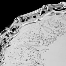 Load image into Gallery viewer, An Exceptional Large Solid Sterling Silver Victorian Salver/Tray/Platter 47cm (2.9kg) with Cast Border - Hunt & Roskell (Late Storr Mortimer & Hunt)
