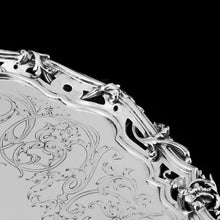Load image into Gallery viewer, An Exceptional Large Solid Sterling Silver Victorian Salver/Tray/Platter 47cm (2.9kg) with Cast Border - Hunt & Roskell (Late Storr Mortimer & Hunt)