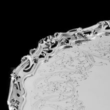 Load image into Gallery viewer, An Exceptional Large Solid Sterling Silver Victorian Salver/Tray/Platter 47cm (2.9kg) with Cast Border - Hunt & Roskell (Late Storr Mortimer & Hunt)