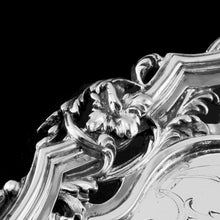 Load image into Gallery viewer, An Exceptional Large Solid Sterling Silver Victorian Salver/Tray/Platter 47cm (2.9kg) with Cast Border - Hunt & Roskell (Late Storr Mortimer & Hunt)