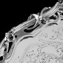 Load image into Gallery viewer, An Exceptional Large Solid Sterling Silver Victorian Salver/Tray/Platter 47cm (2.9kg) with Cast Border - Hunt & Roskell (Late Storr Mortimer & Hunt)