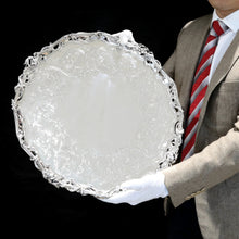 Load image into Gallery viewer, An Exceptional Large Solid Sterling Silver Victorian Salver/Tray/Platter 47cm (2.9kg) with Cast Border - Hunt & Roskell (Late Storr Mortimer & Hunt)