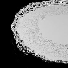 Load image into Gallery viewer, An Exceptional Large Solid Sterling Silver Victorian Salver/Tray/Platter 47cm (2.9kg) with Cast Border - Hunt & Roskell (Late Storr Mortimer & Hunt)