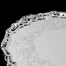 Load image into Gallery viewer, An Exceptional Large Solid Sterling Silver Victorian Salver/Tray/Platter 47cm (2.9kg) with Cast Border - Hunt & Roskell (Late Storr Mortimer & Hunt)