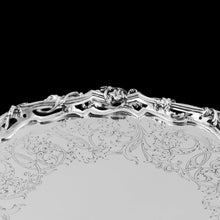 Load image into Gallery viewer, An Exceptional Large Solid Sterling Silver Victorian Salver/Tray/Platter 47cm (2.9kg) with Cast Border - Hunt & Roskell (Late Storr Mortimer & Hunt)