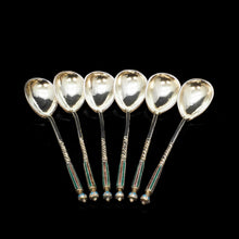 Load image into Gallery viewer, Antique Russian Silver Cloisonne Enamel Spoons | Set of 6 | c.1900 - Artisan Antiques