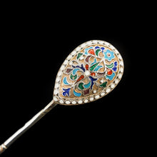 Load image into Gallery viewer, Antique Russian Silver Cloisonne Enamel Spoons | Set of 6 | c.1900 - Artisan Antiques