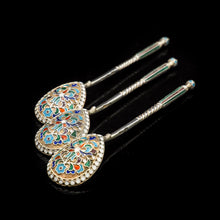 Load image into Gallery viewer, Antique Russian Silver Cloisonne Enamel Spoons | Set of 6 | c.1900 - Artisan Antiques