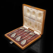 Load image into Gallery viewer, Antique Russian Silver Cloisonne Enamel Spoons | Set of 6 | c.1900 - Artisan Antiques