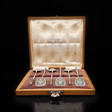 Load image into Gallery viewer, Antique Russian Silver Cloisonne Enamel Spoons | Set of 6 | c.1900 - Artisan Antiques