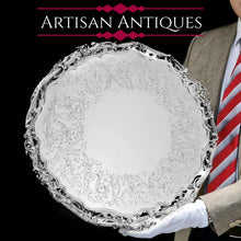 Load image into Gallery viewer, An Exceptional Large Solid Sterling Silver Victorian Salver/Tray/Platter 47cm (2.9kg) with Cast Border - Hunt & Roskell (Late Storr Mortimer & Hunt)