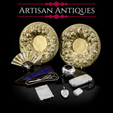 Load image into Gallery viewer, A Magnificent Georgian Pair of Solid Silver Gilt Charger/Platter Dishes (1kg+) - George Burrows 1824