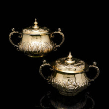 Load image into Gallery viewer, A Spectacular Pair of Solid Silver Gilt Bowls/Porringers - Carrington & Co 1909 - Artisan Antiques