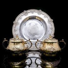 Load image into Gallery viewer, A Spectacular Pair of Solid Silver Gilt Bowls/Porringers - Carrington & Co 1909 - Artisan Antiques