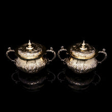 Load image into Gallery viewer, A Spectacular Pair of Solid Silver Gilt Bowls/Porringers - Carrington & Co 1909 - Artisan Antiques