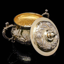 Load image into Gallery viewer, A Spectacular Pair of Solid Silver Gilt Bowls/Porringers - Carrington & Co 1909 - Artisan Antiques