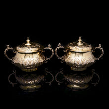 Load image into Gallery viewer, A Spectacular Pair of Solid Silver Gilt Bowls/Porringers - Carrington & Co 1909 - Artisan Antiques