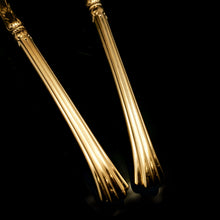 Load image into Gallery viewer, A Victorian Pair of Solid Silver Gilt Spoons with Fine Engravings - Francis Higgins 1883 - Artisan Antiques