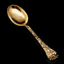 Load image into Gallery viewer, An Antique Set of 4 Solid Silver Gilt Spoons with Highly Embossed Design - Henry William Curry 1871 - Artisan Antiques
