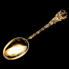 Load image into Gallery viewer, An Antique Set of 4 Solid Silver Gilt Spoons with Highly Embossed Design - Henry William Curry 1871 - Artisan Antiques