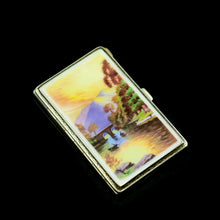 Load image into Gallery viewer, An English Solid Silver Enamel Cigarette Case with Landscape Scene - A.J.P London 1927