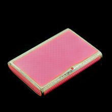 Load image into Gallery viewer, RESERVED An English Solid Silver Pink Enamel Snuff/Pill Box - P.H.Vogel & Co London 1926