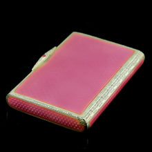 Load image into Gallery viewer, RESERVED An English Solid Silver Pink Enamel Snuff/Pill Box - P.H.Vogel & Co London 1926