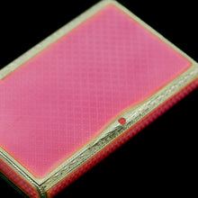 Load image into Gallery viewer, RESERVED An English Solid Silver Pink Enamel Snuff/Pill Box - P.H.Vogel & Co London 1926