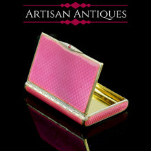 Load image into Gallery viewer, RESERVED An English Solid Silver Pink Enamel Snuff/Pill Box - P.H.Vogel & Co London 1926