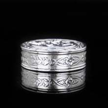 Load image into Gallery viewer, Solid Silver German Pill Box with Embossed Cherub Lid - 19th Century - Artisan Antiques