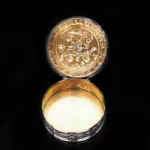 Load image into Gallery viewer, Solid Silver German Pill Box with Embossed Cherub Lid - 19th Century - Artisan Antiques
