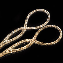 Load image into Gallery viewer, A Victorian Solid Silver Gilt Pair of Grape Scissors - John Gilbert 1864 - Artisan Antiques