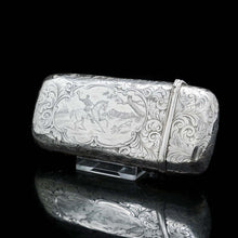 Load image into Gallery viewer, A Victorian Solid Silver Cheroot/Cigar Case with a Hand-Engraved Hunting Scene - Alfred Taylor 1853 - Artisan Antiques