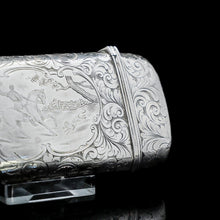 Load image into Gallery viewer, A Victorian Solid Silver Cheroot/Cigar Case with a Hand-Engraved Hunting Scene - Alfred Taylor 1853 - Artisan Antiques
