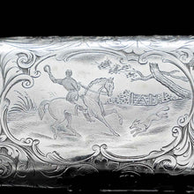 Load image into Gallery viewer, A Victorian Solid Silver Cheroot/Cigar Case with a Hand-Engraved Hunting Scene - Alfred Taylor 1853 - Artisan Antiques