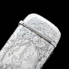 Load image into Gallery viewer, A Victorian Solid Silver Cheroot/Cigar Case with a Hand-Engraved Hunting Scene - Alfred Taylor 1853 - Artisan Antiques