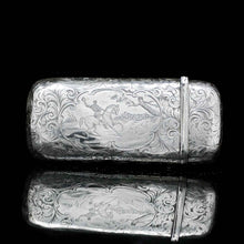 Load image into Gallery viewer, A Victorian Solid Silver Cheroot/Cigar Case with a Hand-Engraved Hunting Scene - Alfred Taylor 1853 - Artisan Antiques