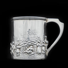 Load image into Gallery viewer, A Wonderful Figural Scenic Solid Silver Mug - Nathan & Hayes 1904 - Artisan Antiques