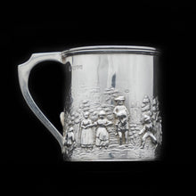 Load image into Gallery viewer, A Wonderful Figural Scenic Solid Silver Mug - Nathan & Hayes 1904 - Artisan Antiques