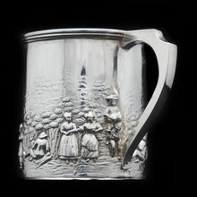 Load image into Gallery viewer, A Wonderful Figural Scenic Solid Silver Mug - Nathan & Hayes 1904 - Artisan Antiques