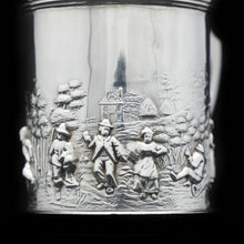 Load image into Gallery viewer, A Wonderful Figural Scenic Solid Silver Mug - Nathan & Hayes 1904 - Artisan Antiques