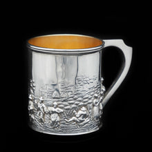 Load image into Gallery viewer, A Wonderful Figural Scenic Solid Silver Mug - Nathan & Hayes 1904 - Artisan Antiques
