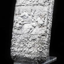 Load image into Gallery viewer, A Magnificent Solid Silver Hunting Scene Cheroot/Cigar Case - Yapp & Woodward 1854 - Artisan Antiques