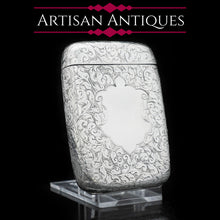 Load image into Gallery viewer, A Victorian Solid Silver Cigarette Case with Rare Opening - William Hair Haseler 1898 - Artisan Antiques