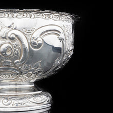 Load image into Gallery viewer, A Large Solid Silver Fruit/Punch Bowl with Chased Motifs - Barraclough & Sons 1904 - Artisan Antiques