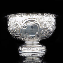 Load image into Gallery viewer, A Large Solid Silver Fruit/Punch Bowl with Chased Motifs - Barraclough & Sons 1904 - Artisan Antiques