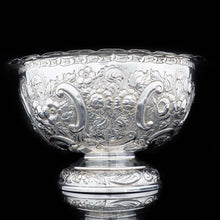 Load image into Gallery viewer, A Large Solid Silver Fruit/Punch Bowl with Chased Motifs - Barraclough & Sons 1904 - Artisan Antiques